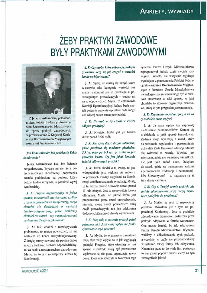 żeby praktyki zawodowe byly praktykami zawodowymi wywiad czasopismo